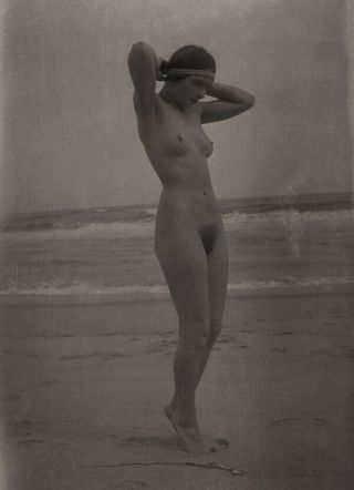 Fine Art Nude Dancer Posed Seaside 1920s Arnold Genthe Camera Negative 2