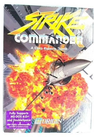 Vintage Strike Commander Big Box PC Computer Game MS - DOS 3.  5 inch Hard Disk 1992 2