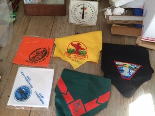 5 Vintage Boy Scout Neckerchiefs Camp Thunderbird,  Lake Of The Ozarks Metab 216