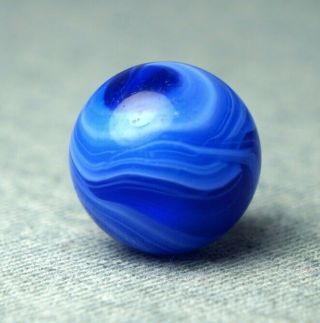 Vintage Marble: NM,  5/8 MFC M.  F.  Christensen Blue Slag - One Killer Old Mib 2