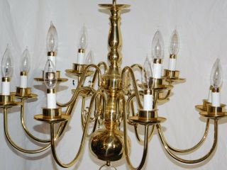 Vintage 12 Lite Brass Chandelier Ceiling Light Fixture Hollywood Mid Century Mod