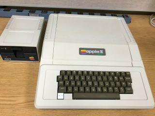 Vintage Apple Ii,  Computer W/ Disk Drive,  Ram Card,  Printer Card