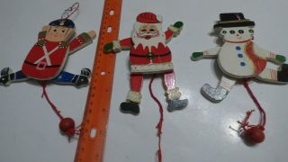 Vintage Hand Painted Wood Pull String Puppet Ornament