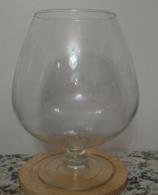 Vtg Grande Xl Brandy Snifter Clear Glass Vase Planter Fishbowl Holds 1 Gallon