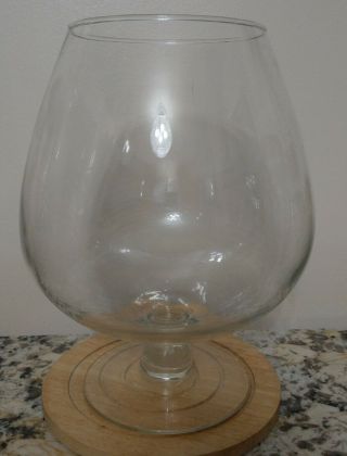 Vtg Grande XL Brandy snifter Clear Glass Vase Planter Fishbowl Holds 1 Gallon 2