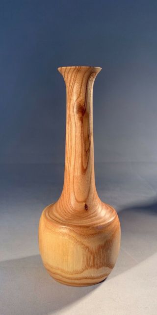 Vintage Hand Turned Wood Bud Vase - Chinaberry - Las Cruces,  Nm - Signed”spellenberg”