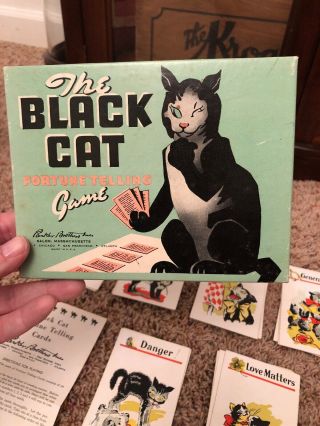 Vintage The Black Cat Fortune Telling Game - Parker Brothers 1940s Rare Complete
