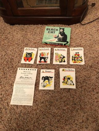 VINTAGE THE BLACK CAT FORTUNE TELLING GAME - PARKER BROTHERS 1940s RARE COMPLETE 2