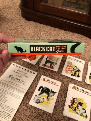 VINTAGE THE BLACK CAT FORTUNE TELLING GAME - PARKER BROTHERS 1940s RARE COMPLETE 3