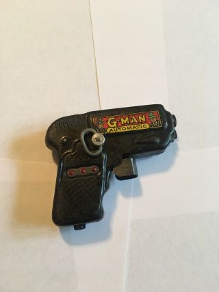 Vintage Marx G - Man Automatic Toy Wind - Up Play Pistol