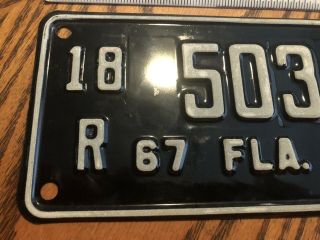 1967 1968 Florida Motorcycle License Plate Vintage Antique Indian 503 2