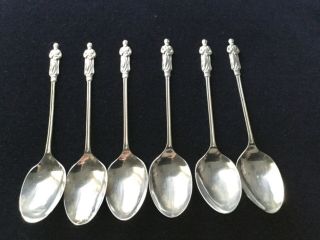 Antique/vintage Set Of 6 Solid Silver Apostle Spoons “1925”
