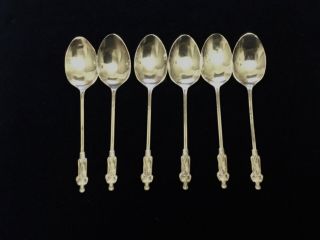 ANTIQUE/VINTAGE SET OF 6 SOLID SILVER APOSTLE SPOONS “1925” 2