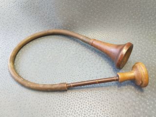 Rare Antique Old Medical Rubber Wood Auditory Tube Of A Doctor Stethoscope