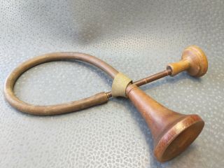 Rare Antique Old Medical RUBBER WOOD Auditory Tube of a Doctor Stethoscope 2