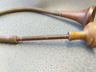 Rare Antique Old Medical RUBBER WOOD Auditory Tube of a Doctor Stethoscope 3