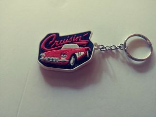 Vintage A & W Root Beer All American Cruising Corvette Key Chain