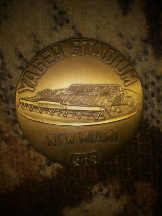 Miami Field Yager Stadium 1983 Medallion Coin Vintage Old Double - Sided