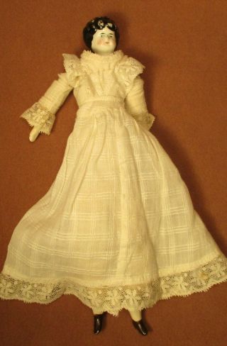 Vintage 9 " China Head Doll - In Lace Dress