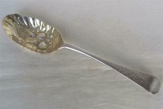 A Rare Large Solid Silver George Ii Berry Spoon By Paul Crespin London 1742.