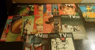 Vintage 1966 - 7 Chicago Tribune Tv Week Covers Tv Stars/sports Colorful