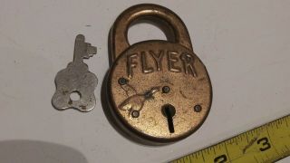 Vintage Flyer E.  T.  Fraim Lock Co.  Lancaster Pa Padlock With Key