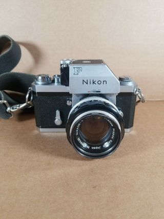 Nikon F 35mm Film Camera W/photomic Viewer - Meter Vintage Parts Only