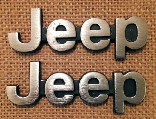 Vintage Jeep Nameplate Badge Emblem - Set Of Two