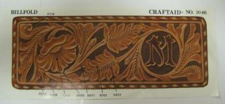 Vintage Craftaid Leaves Flowers Leather Billfold Pattern Craftool 2046