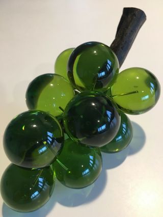 Retro Acrylic Lucite Green Glowing Grapes Cluster 60 