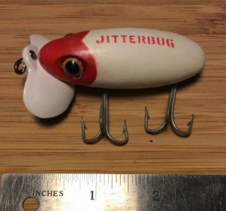 Vintage Fred Arbogast Jitterbug Fishing Lure Wwii Wood & Plastic Lip