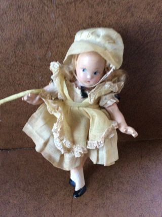 Antique C1930s Madame Alexander Composition Birthday Doll Tiny Betty March Tag