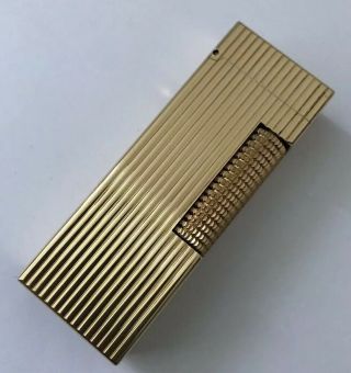 Dunhill Gold Plated ‘reeded’ Rollagas Lighter - Fully Overhauled & Near