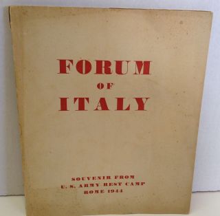 Forum Of Italy Us Army Rest Camp Souvenir 1944 Vintage Softcover Picture Book