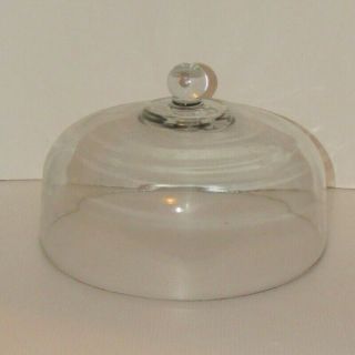 Heavy Clear Glass Cake Dome Cover Replacement 11 - 1/4 " Dessert Cupcake Vintage