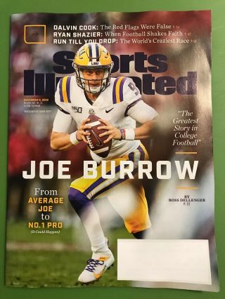 Joe Burrow Lsu Tigers Rc First Sports Illustrated 12 - 3 - 19