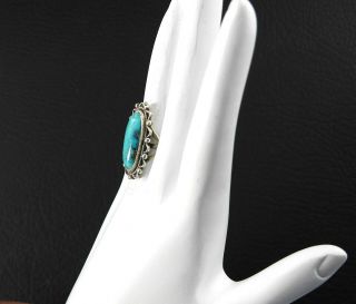 Vintage Solid 925 sterling silver ring Turquoise Stone Native Southwestern 5.  75 3