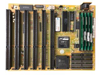 Pcchips M219 286 Motherboard,  Harris 20 Mhz Cpu,  1mb Ram.