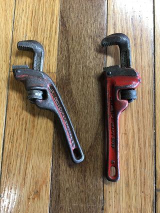 2 Vintage Rigid 6 Inch Heavy Duty Pipe Wrench The Ridge Tool Co.  Usa