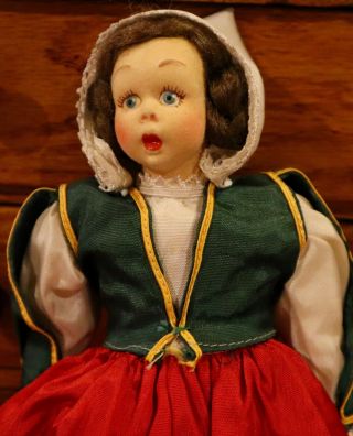 Antique 10 " Italian Cloth Lenci Dollw/original Costume