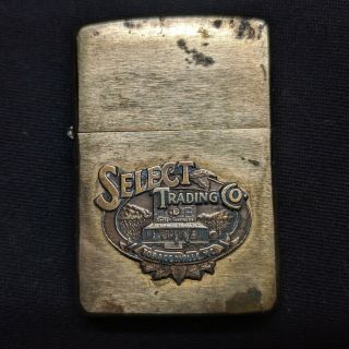 Vintage 1995 Brass Zippo Lighter Select Trading Co Tobaccoville Nc