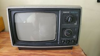 Vintage Admiral Portable Tv Black White Television (model 9b940f) It