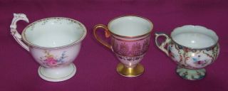 Vintage European Porcelain 3 Cups Rosenthal,  Dresden & Unmarked 2