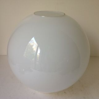 Vintage Opal Glass 10 " Ball Oil Lamp Shade 4 " Fitter Gwtw Parlor Banquet