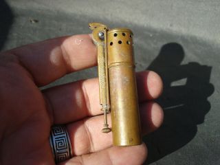 Vintage antique IMCO 2200 trench pocket Lighter Patent ' D Made In Austria BRASS 3