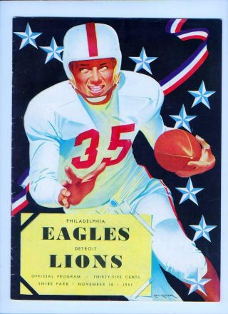 1951 Philadelphia Eagles - Detroit Lions Football Program