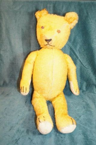 Antique Straw - Filled Golden Mohair Jointed Teddy Bear