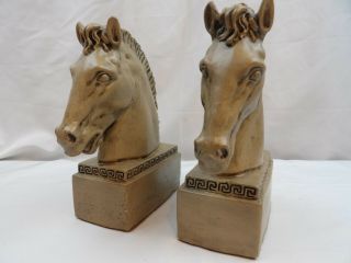 Horse Head Universal Statuary Corp Bookends Vintage 1957 Chicago Ill