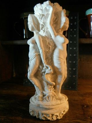 Vintage Bali Lime Stone Sculpture Statue Vase Over 10 Inches Tall
