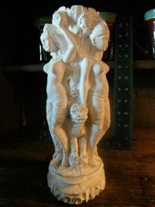 Vintage Bali Lime Stone Sculpture Statue Vase over 10 inches tall 2